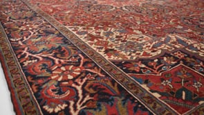 Persian Rug Heriz Handmade Area Tribal Vintage 10'1"x13'3" (10x13) Red Geometric Design #27868