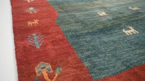 Persian Rug Gabbeh Handmade Area Tribal 9'6"x12'7" (10x13) Red Green Open Design #30775