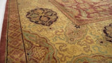 Oriental Rug Indian Handmade Area Transitional 10'2"x14'0" (10x14) Red Whites/Beige Jaipur Floral Design #31878