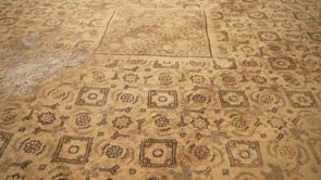 Persian Rug Tabriz Handmade Area Traditional Neutral 10'0"x13'2" (10x13) Whites/Beige Herati Design #31751