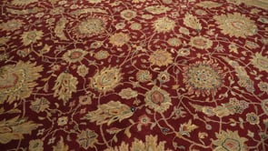 Oriental Rug Indian Handmade Area Transitional 10'3"x14'2" (10x14) Red Whites/Beige Jaipur Floral Design #32984