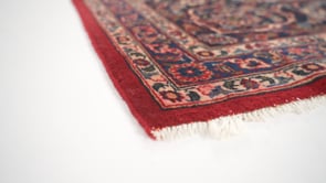 Persian Rug Kashan Handmade Area Traditional 9'0"x13'1" (9x13) Red Blue Toranj Mehrab Floral Design #33478