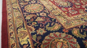 Oriental Rug Indian Handmade Area Traditional 9'10"x13'7" (10x14) Red Blue Floral Design #33544