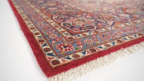 Persian Rug Kashan Handmade Area Traditional 8'10"x12'8" (9x13) Red Blue Toranj Mehrab Floral Design #34686