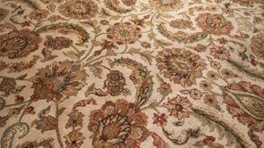 Oriental Rug Indian Handmade Area Transitional 9'10"x14'2" (10x14) Whites/Beige Red Jaipur Floral Design #34923