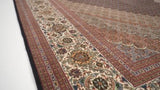 Persian Rug Tabriz Handmade Area Traditional 9'9"x12'6" (10x13) Blue Green Mahi Fish Design #34965