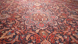 Persian Rug Mashhad Handmade Area Traditional 10'4"x14'5" (10x14) Red Blue Floral Design #13404