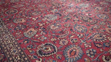 Persian Rug Mashhad Handmade Area Traditional 9'8"x12'6" (10x13) Red Blue Floral Design #15963