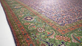Persian Rug Tabriz Handmade Area Traditional 9'1"x13'1" (9x13) Green Blue Mahi Fish Design #18043