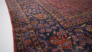 Persian Rug Kashan Handmade Area Antique Traditional 13'0"x23'3" (13x23) Red Blue Floral Design #4650