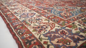 Persian Rug Bakhtiari Handmade Area Tribal Vintage 11'1"x12'9" (11x13) Red Geometric Design #18089