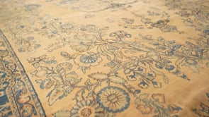 Persian Rug Lavar Kerman Handmade Area Antique Traditional 10'1"x17'10" (10x18) Orange Blue Floral Design #19037