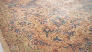 Persian Rug Kerman Handmade Area Traditional 13'9"x24'0" (14x24) Whites/Beige Pink Blue Floral Design #24747