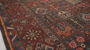 Persian Rug Bakhtiari Handmade Square Tribal Vintage 10'10"x12'0" (11x12) Red Garden Design #27134