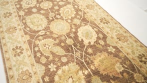 Oriental Rug Pakistani Handmade Runner Transitional 3'11"x14'0" (4x14) Whites/Beige Brown Floral Oushak Design #27336