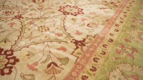 Persian Rug Mahal Handmade Area Tribal Vintage 19'6"x33'0" (20x33) Whites/Beige Green Red Floral Design #28258