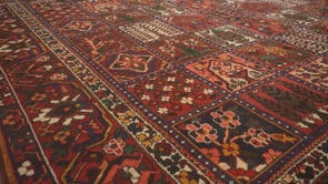 Persian Rug Bakhtiari Handmade Square Tribal Vintage 10'11"x11'6" (11x12) Red Garden Design #28524