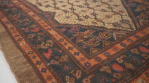 Persian Rug Malayer Handmade Runner Tribal Vintage 3'10"x13'8" (4x14) Whites/Beige Blue Geometric Design #28684