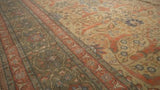 Persian Rug Tabriz Handmade Area Traditional 11'5"x16'7" (11x17) Orange Green Floral Design #30132