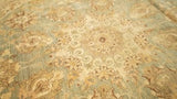 Oriental Rug Pakistani Handmade Area Transitional Neutral 12'2"x12'2" (12x12) Whites/Beige Blue Floral Oushak Design #30328