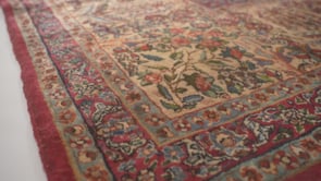 Persian Rug Kerman Handmade Area Antique Traditional 14'7"x25'5" (15x25) Whites/Beige Red Garden Design #30530