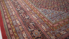 Oriental Rug Indian Handmade Area Traditional 12'1"x18'3" (12x18) Red Blue Herati Bijar Design #35154