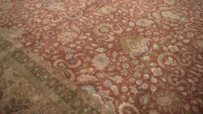 Oriental Rug Indian Handmade Area Transitional 11'9"x14'10" (12x15) Red Green Jaipur Floral Design #35509