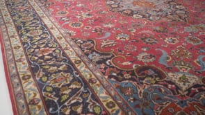 Persian Rug Mashhad Handmade Area Traditional 9'9"x12'5" (10x12) Red Blue Floral Design #35563