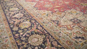 Persian Rug Tabriz Handmade Area Traditional 13'1"x19'9" (13x20) Red Blue Green Floral Design #35972