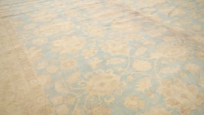 Oriental Rug Pakistani Handmade Area Transitional 12'4"x15'6" (12x16) Whites/Beige Blue Floral Oushak Design #32538