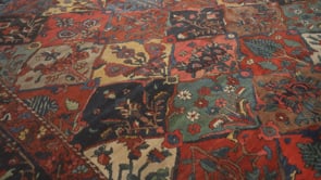 Persian Rug Bakhtiari Handmade Area Tribal Vintage 10'9"x15'2" (11x15) Red Blue Multi-color Garden Design #32793