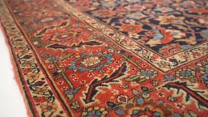 Persian Rug Bijar Handmade Area Antique Traditional 6'9"x16'9" (7x17) Blue Red Floral Herati Design #33183