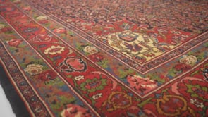 Persian Rug Bijar Handmade Area Antique Traditional 10'7"x16'7" (11x17) Blue Red Green Gol Farang Herati Design #33426