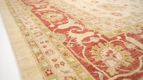 Oriental Rug Pakistani Handmade Area Transitional 12'11"x20'0" (13x20) Whites/Beige Red Oushak Floral Design #33442