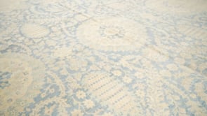 Oriental Rug Pakistani Handmade Area Transitional Neutral 11'11"x15'9" (12x16) Whites/Beige Blue Floral Oushak Design #33500