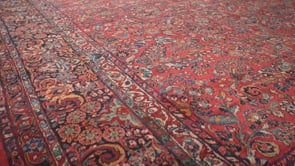 Persian Rug Sarouk Handmade Area Traditional Vintage 11'10"x15'2" (12x15) Red Floral Design #33593