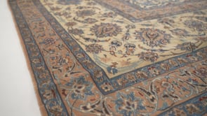 Persian Rug Nain Handmade Area Traditional 13'8"x21'2" (14x21) Whites/Beige Blue Floral Design #33920