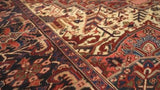 Persian Rug Heriz Handmade Area Tribal Vintage 11'6"x14'7" (12x15) Red Geometric Design #33983