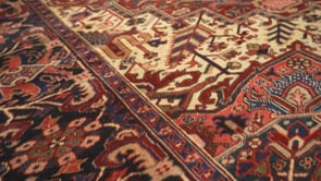 Persian Rug Heriz Handmade Area Tribal Vintage 11'6"x14'7" (12x15) Red Geometric Design #33983