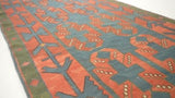 Caucasian Rug Armenia Handmade Runner Tribal Vintage 4'2"x13'5" (4x13) Green Blue Geometric Design #34160