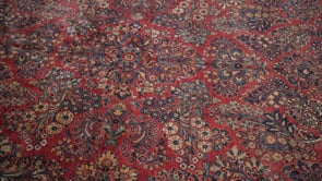 Persian Rug Sarouk Handmade Area Traditional Vintage 10'4"x17'7" (10x18) Red Blue Floral Design #30259