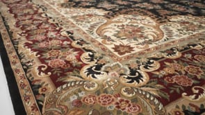 Oriental Rug Chinese Handmade Area Traditional 11'9"x18'0" (12x18) Black Red Floral Design #34262
