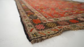 Caucasian Rug Gharabagh Handmade Runner Antique Tribal 3'5"x11'9" (3x12) Red Herati Design #25846