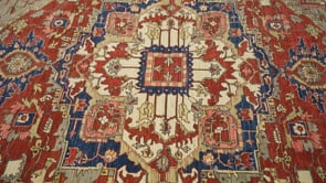 Oriental Rug Pakistani Handmade Area Tribal 8'0"x9'8" (8x10) Red Blue Heriz Design #36093