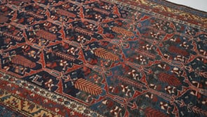 Persian Rug Bijar Handmade Area Antique Traditional 5'2"x8'5" (5x8) Blue Red Garden Design #36157