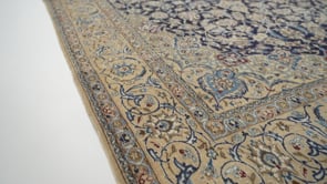 Persian Rug Nain Handmade Area Traditional 4'3"x7'6" (4x8) Whites/Beige Blue Floral Design #35985