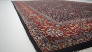 Oriental Rug Indian Handmade Area Traditional 5'10"x9'2" (6x9) Blue Red Floral Design #36114