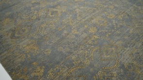 Oriental Rug Indian Handmade Area Modern 6'3"x9'3" (6x9) Gray Yellow/Gold Erased Design #36089