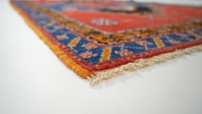 Oriental Rug Moroccan Handmade Area Tribal 3'9"x6'4" (4x6) Red Blue Geometric Design #36003