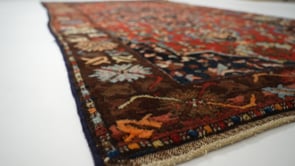 Persian Rug Bakhtiari Handmade Area Antique Tribal 3'9"x7'9" (4x8) Red Blue Floral Design #35839